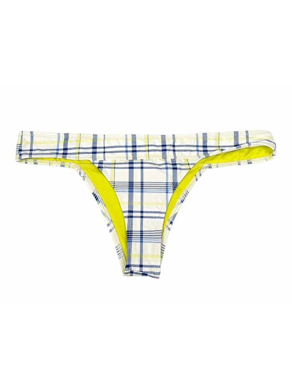 Unbranded Bikini Bottom Yellow Plaid Stretch USA Made Swimwear Beach Summer
